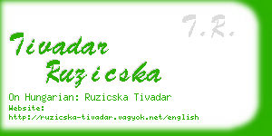 tivadar ruzicska business card